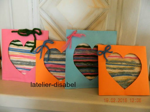carte coeur en laine