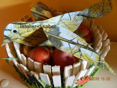 panier pince à linge paques